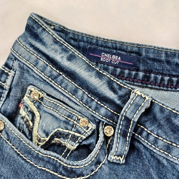 Vigoss Jeans Chelsea Bootcut Heritage Fit Lowrise Medium Wash Stretch Size 2 L33 - Picture 8 of 13